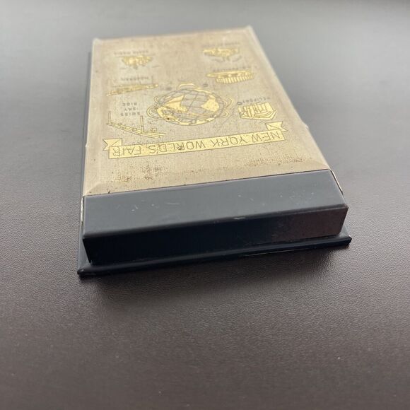 New York Worlds Fair Metal Note Pad Holder Graphics Heliport Sky Ride Monorail - Picture 8 of 9